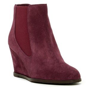 L.K. Bennett women's size 40 EU plum suede CHELSEA wedges 3" heels NEW w/out box